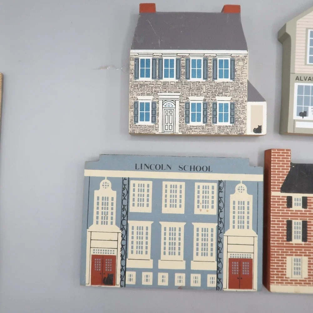 The Cat's Meow Lot Of Wooden Houses 80s 90s Cottage Core Vintage School Book str